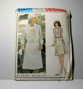 Vogue Paris Original Kleid Muster 2827 Pierre Balmain Größe 10 Neu aus altem Lagerbestand - Bild 1 von 8