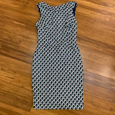 Boden Martha Geometric Print Sleeveless Sheath Dress Womens Size 2 Fitted Career - Image 1 of 4
