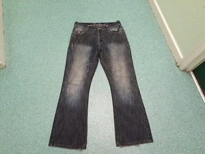 Pantalones de mezclilla para hombre Crosshatch Count cintura 32"" pierna 32"" azul oscuro descoloridos - Imagen 1 de 1