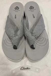 Clarks Arla Glison Thong Sandal In Grey Fabric In US 9 — COMFY Cloudstepper!!! - Picture 1 of 5