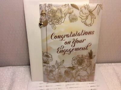 TARJETA DE COMPROMISO HALLMARK Nueva con Sobre "Te deseo toda la felicidad que tienes" Foto 1 de 2