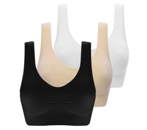 3Pcs Women's Seamless Sports Bras Padded Wirefree Yoga Bra Sleep Bras US - Picture 1 of 18