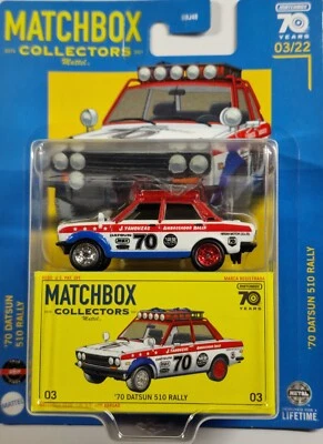 MATCHBOX COLLECTORS 2023 ´70 DATSUN 510 RALLY SUPERFAST 70 JAHRE - Bild 1 von 4
