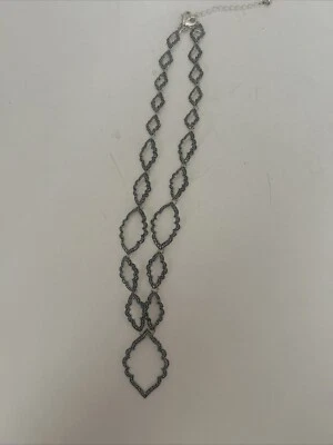 COLLAR LE VIEUX Negro SWAROVSKI MARCASITA CON Extensor Foto 1 de 4