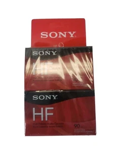 2 Pack Sony High Fidelity HF 90 Minute Audio Recording Blank Cassette Tapes NEW - Picture 1 of 4