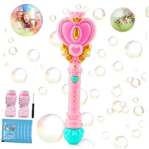 Bubble Wand for Kids, Princess Heart Bubble Machine Blower Maker Wand with Pink - Picture 1 of 7