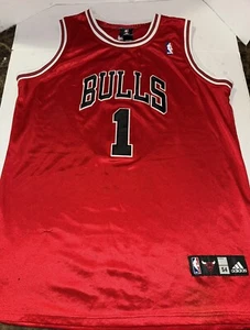 Auténtica camiseta Adidas Chicago Bulls Derrick Rose roja alternativa talla 54 (2XL) leer - Imagen 1 de 13