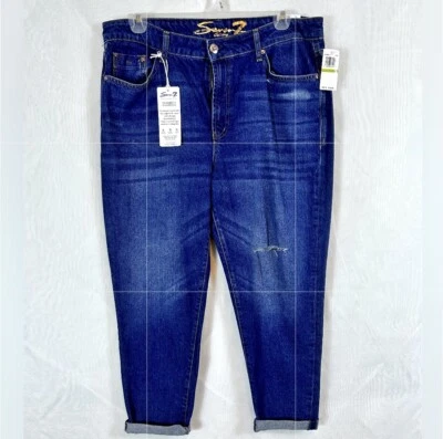 Pantalones de mezclilla desgastados Seven7 Brand Marilyn Relaxed Boyfriend nuevos con etiquetas/talla 14 Foto 1 de 4