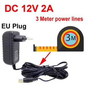 UNIVERSAL 12V 2A Spannungsadapter Ladegerät AC/DC Netzteil Adapter EU - 3 Meter - Bild 1 von 1