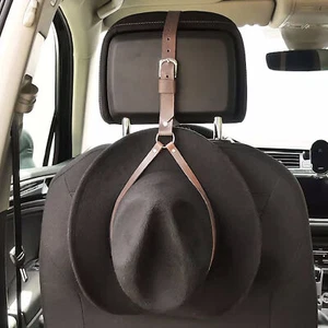 Faux Leather Hat Hanger Holder Car Seat Organizer for Cowboy Hats - Picture 1 of 11