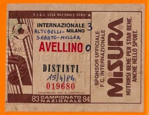 C1958- Vecchio BIGLIETTO PARTITA CALCIO - 1983-84 INTER VS AVELLINO - Imagen 1 de 1