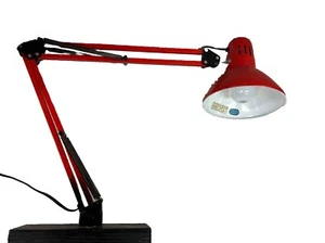 Vintage rote UL Gelenk Zeichen Schreibtischlampe Leuchte Mid Century Modern MCM - Bild 1 von 11