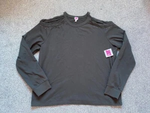 Juicy couture grey studded long sleeve cold shoulder jumper XL - Picture 1 of 9