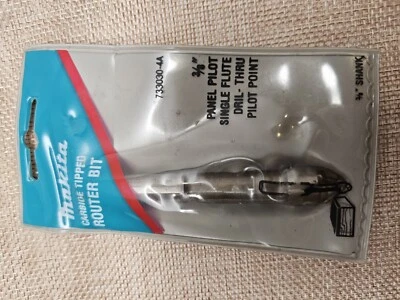 Broca de enrutador de carburo Makita 734030-4A vástago de 3/8" panel de flauta única piloto Foto 1 de 4