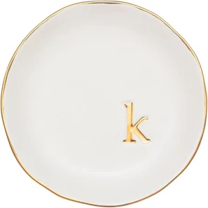 - Ceramic Jewelry Tray, Decorative Trinket Dish for Rings Earrings LETTER K - Picture 1 of 5