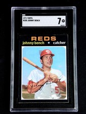 JOHNNY BENCH 1971 TOPPS BASEBALL CARD #250 SGC 7 NEAR MINT HOF REDS SHARP!