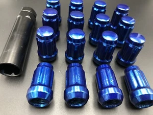 Blue Polaris RZR 900 1000 12x1.5 Lug Nuts 12mm x 1.5 with 4 Keys - Picture 1 of 4