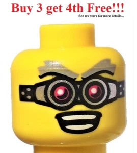 ☀️NUEVA Minifigura Lego Hombre Minifigura Cabeza Cara Gafas Sonrisa Abierta #13  - Imagen 1 de 3