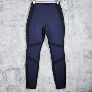 Athleta Womens Size 4 Highline Hybrid Summer Tight Pants Blue Zipper Pocket - Picture 1 of 8