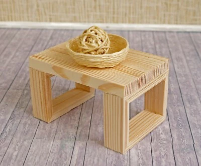 Scandinavian style Coffee table ikea dollhouse Furniture wooden 1:6 play-scale  - Image 1 of 4