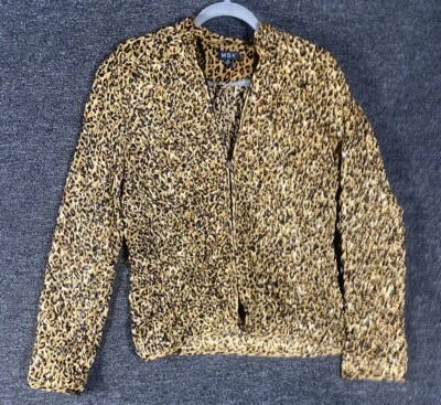 MSK Pleated Full Zip Lightweight Jacket Womans Small Animal Print Long Sleeve - Image 1 of 3