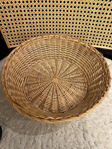 Round Large Rattan Wicker Basket Hamper 32 cm Diameter