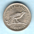 New Zealand. 1945 Sixpence..  Unc - Full Lustre