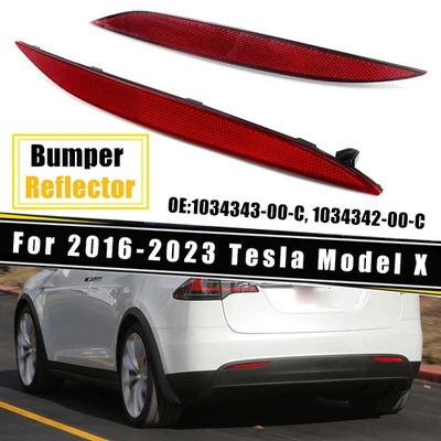 Par de luces marcadoras reflectoras parachoques trasero Tesla Modelo X 2016-2023 1034300C Foto 1 de 4