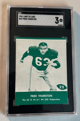 1961 Lake to Lake Packers #22 Fred "Fuzzy" Thurston SP -SGC 3 - Nice! - Image 1 of 2