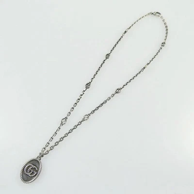 GUCCI Marmont Double G Silver Necklace 632540 Unisex Authentic Pre-Owned - Image 1 of 4