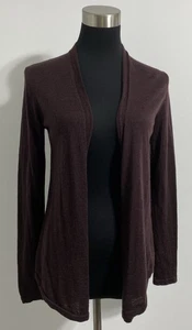 Eileen Fisher Petite Women's S Brown 100% Merino Wool Cardigan Sweater Coastal - Picture 1 of 8