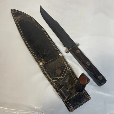 Cubiertos York Solingen Alemania Caza Original Bowie Cuchillo Madera Latón Alfileres De Colección Foto 1 de 4