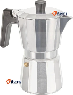 BRA Perfecta Italiano Induzione Caffè Maker, Alluminio, 6-Cup Capacità, Argento - Immagine 1 di 3