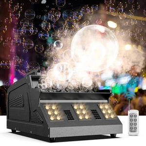 1500W Smoke Bubble Machine RGB LED Fogger DMX512 DJ Party Halloween Gift - Picture 1 of 10