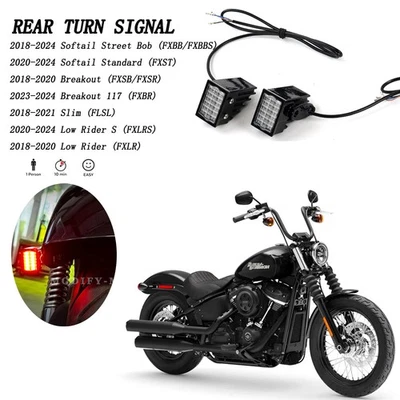 For Harley Softail Street Bob FXBB/FXBBS 2018-2024 LED Rear Turn Signal Lights - Image 1 of 4