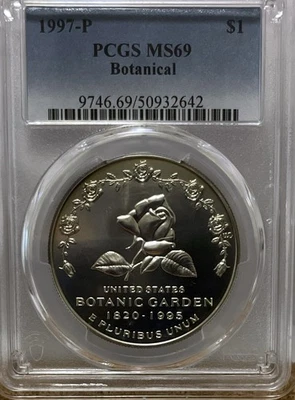 1997-P Botanical Gardens Silver Dollar PCGS MS-69 #32642 - Image 1 of 2