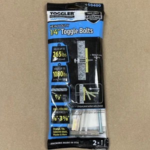 "Toggler 50400 SNAPTOGGLE BB paquete de 2 anclajes de pared de alta resistencia pernos de palanca de 1/4""" - Imagen 1 de 2