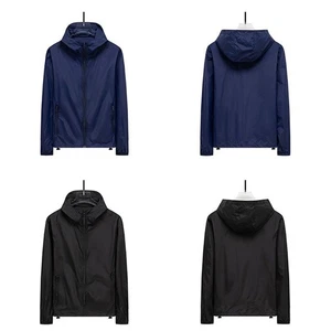 Stylish Men Windbreaker Casual Fashion Zip Breathable Hooded Lightweight - Picture 1 of 17