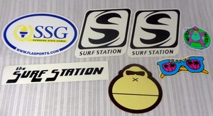 Surfing 7 Sticker Lot Surf Surfer Decals Surfboard Skateboard St. Augustine FL - Picture 1 of 3