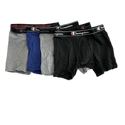 Nuevo sin etiquetas Paquete de 4 calzoncillos boxer Champion para hombre L algodón elástico tronco multicolor Foto 1 de 4