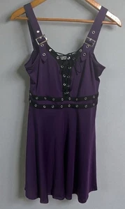 L I Dressfo Dress US 8 EU 40 Purple Corset Lace-Up Buckle Straps Goth Punk - Picture 1 of 4