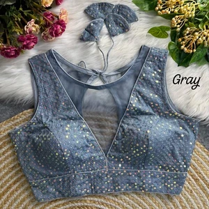 NEW readymade saree blouses designer partywear bollywood style sari blouse top . - Picture 1 of 22