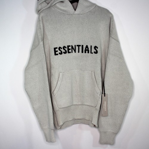 Felpa con cappuccio Essentials Fear Of God uomo XS maglia avena pullover nuova R1667