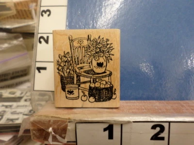 silla con flores manzanas iris sello de goma 3a Foto 1 de 2