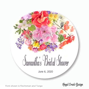 Stunning Floral Bridal Shower Favor Labels Wedding Favor Labels - 3 Sizes - Picture 1 of 5