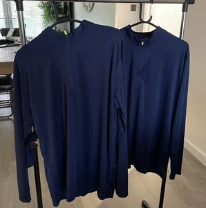 Mens Bundle 2 Navy 1/4 Zip Tops , running, Fitness, gym Sport - MEDIUM - Picture 1 of 2