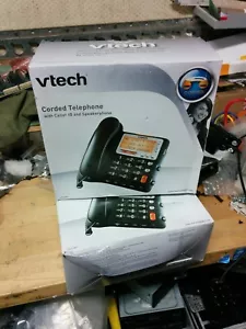 VTech CD1281 Black & Silver Corded Telephone With Call ID and Speakerphone NEW - Picture 1 of 6