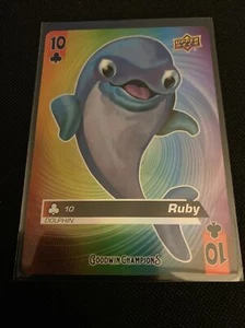 2021 UD Goodwin Champions Playing Cards Animation 10 of Clubs Ruby - Picture 1 of 2