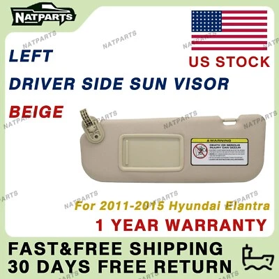 Left Driver Side Sun Visor for 2011-2015 Hyundai Elantra 852103X000TX - Image 1 of 4