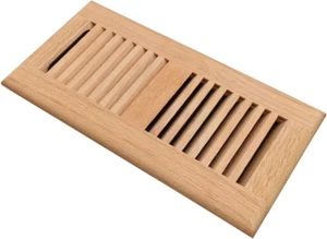 Red Oak Wood Floor Register, Drop in Vent Cover with Damper, 4X10 Inch (Duct Ope - Picture 1 of 6